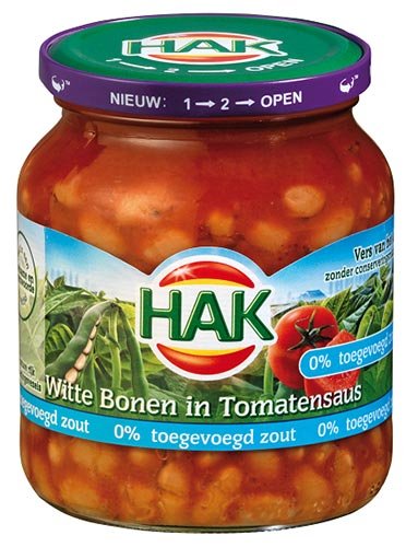 HAK Witte bonen in tomatensaus, zonder toegevoegd zout