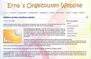 Erna's Ongezouten Website in 2008