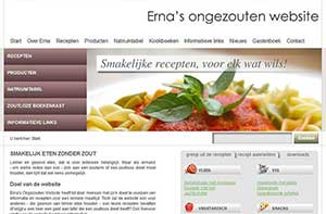 Erna's ongezouten website, smakelijk eten zonder zout in 2011